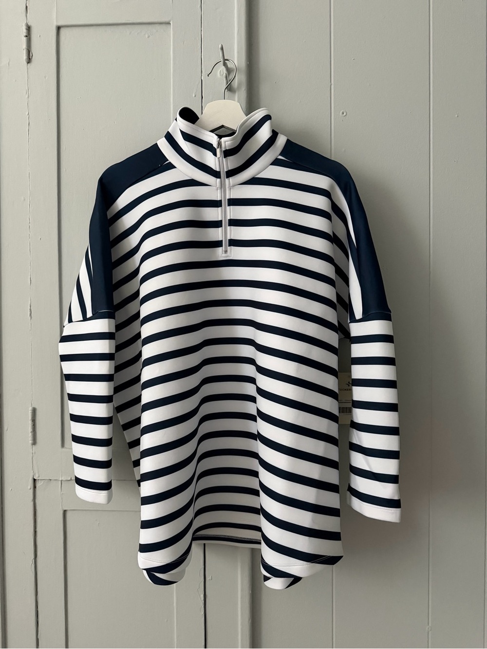 Tuckernuck Navy and White Striped Hudson 1/4 Zip.